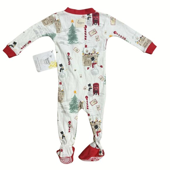 NWT Burt’s Bees Baby Organic Cotton Holiday Footed Sleeper 3–6 Months Snowman - Picture 4 of 5